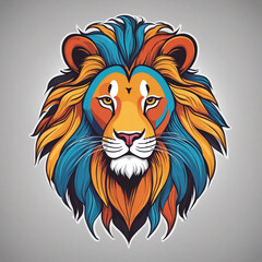 Colorful lion vector emblem