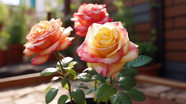 roses in garden high definition(hd) photographic creative image
