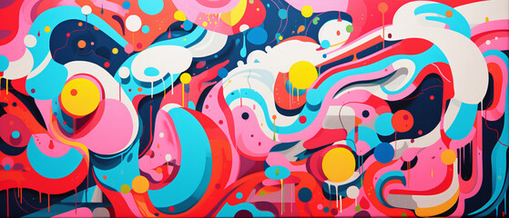 Psychedelic abstract background, colorful abstract patterns.