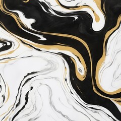 Marble white black gold abstract background of marble liquid ink