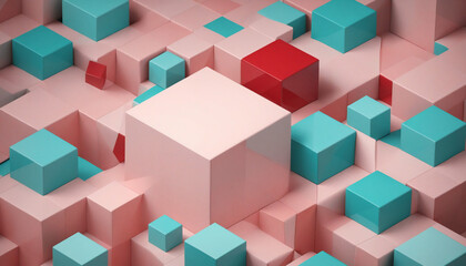 Obraz premium Geometric cube design for abstract 3D rendering