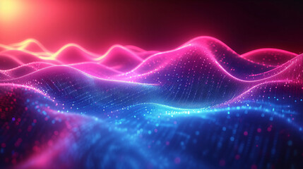 an abstract neon background with blue and pink lines, in the style of digital neon, luminous shadows, rtx on - obrazy, fototapety, plakaty