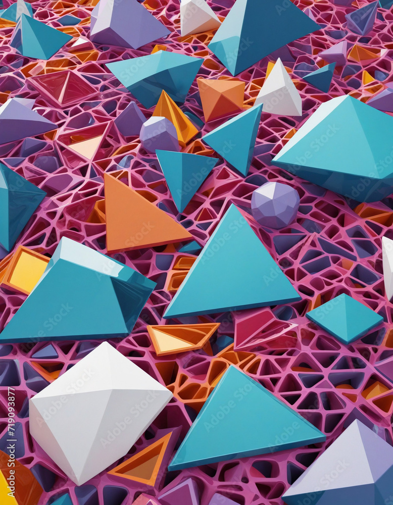 Poster set of abstract colorful structures