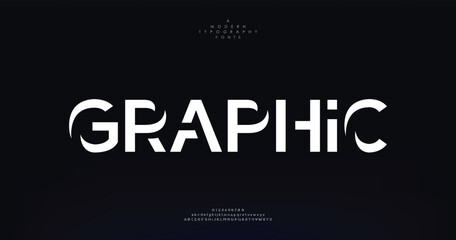 Graphic, sport modern urban alphabet fonts typography abstract technology future creative logo design font
