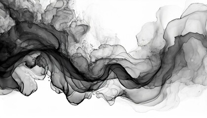 Ink Nebulae: Ethereal Fusion of Smoke and Ink in Fluidity"