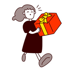 プレゼントを運ぶ女性