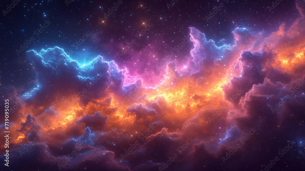 Wall mural beautiful colorful galaxy clouds nebula background wallpaper, space and cosmos or astronomy concept,
