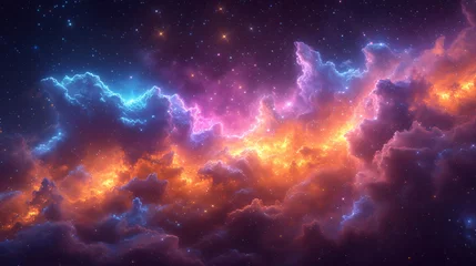 Foto op Plexiglas Beautiful colorful galaxy clouds nebula background wallpaper, space and cosmos or astronomy concept, supernova, night stars hd © Clipart Collectors