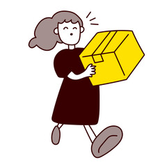 荷物を運ぶ女性