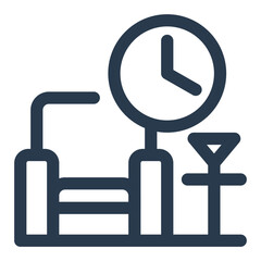 Stylish Airport Lounge Interior Vector Icon Illustration