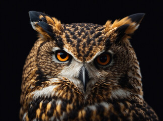Obraz premium Black Background Owl