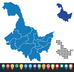 Set maps of Heilongjiang province