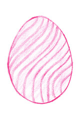 Drawing pink Easter eggs isolated on transparent background.