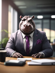Generative AI Hippo in a meeting
