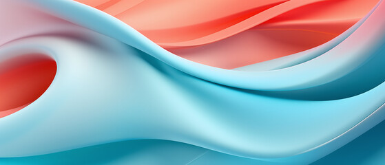 Aqua and coral-colored abstract background with waves.