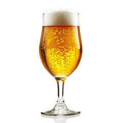 Glass of beer isolated on white background