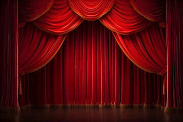 Beautiful curtain on the stage - Ai Generated