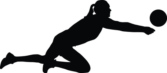 Woman volleyball player silhouette