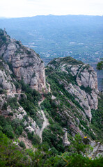 Catalonia, Montserrat Monastery, Benedictine monastery, spiritual symbol, religious center of Catalonia, pilgrimage, Catholic, towers, temple, church, religion, art