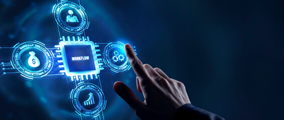Internet, business, Technology and network concept. Concept for business workflow, management and...