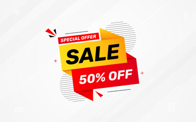 Sale banner template design vector illustration, Special offer sale tag,  sale offer banner. Sale Discount template for marketing promotion, retail, store, shop, online store, or website.