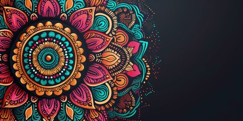 Fototapeta premium bright colorful mandala Ethnic mandala with light color tribal ornament