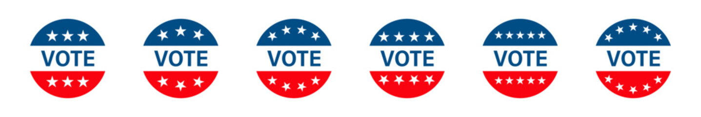 Vote election icon. USA vote, election sticker. Voting US political vector icon