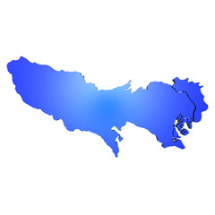 日本の東京都の地図