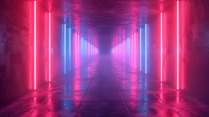 neon lines in the dark background, in the style of dark pink and dark azure, light white and light...