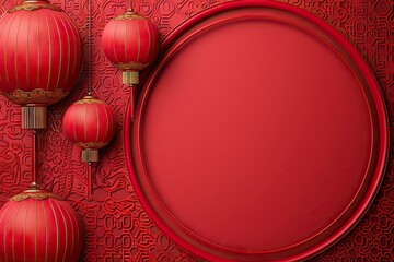 Chinese New Year Template with Circle Frame