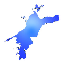 日本の愛媛県の地図