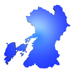 Obraz premium 日本の熊本県の地図