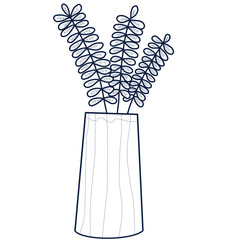 leaf in a vase line  art