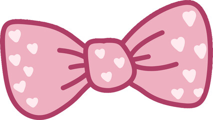 pink bow with heart dots bow tie