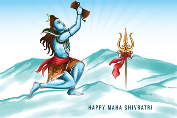 Indian god of hindu for shivratri or mahashivratri card background