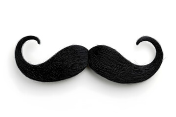 Black moustache isolated on white background