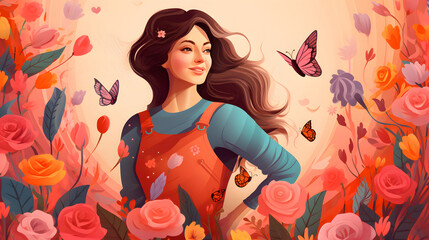 Obraz na płótnie Canvas woman illustration for international women's day