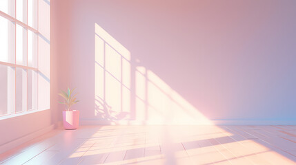 Obraz premium 3D rendering minimalist interior room, empty room, minimalist style interior background