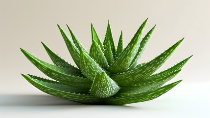 aloe vera plant, Air Purifying Aloe Vera: Enhance the air quality in your living space with this image showcasing a healthy Aloe Vera plant, known for its air purifying properties and sleek, spiky lea - obrazy, fototapety, plakaty