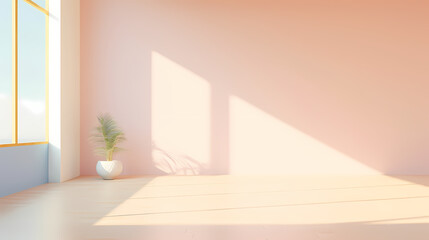 3D rendering minimalist interior room, empty room, minimalist style interior background