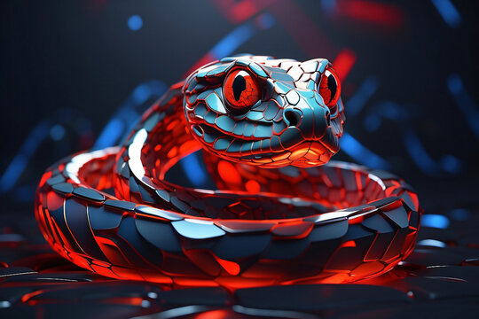 Poisonous red snake