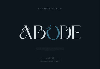 Abode, luxury wedding alphabet font typography decorative elegant classic lettering serif fonts vintage retro for logo brands
