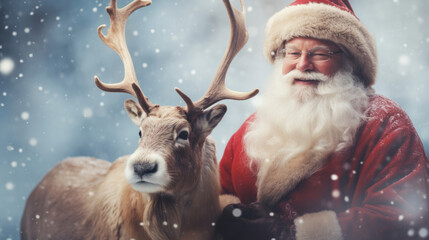 Santa Claus and reindeer