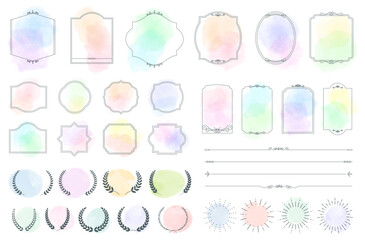 水彩エレガントフレームコレクション・ベクター