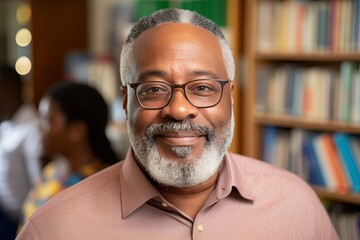 Engaging male teacher with smiling students in vibrant elementary school classroom