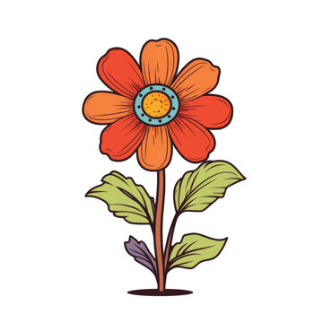 isolated flower cartoon illustration