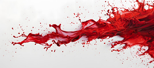 Red paint splash isolated on white background