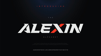 Alexin, sport modern italic alphabet font typography urban style fonts for technology digital movie logo design
 - obrazy, fototapety, plakaty