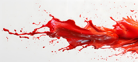 Red paint splash isolated on white background