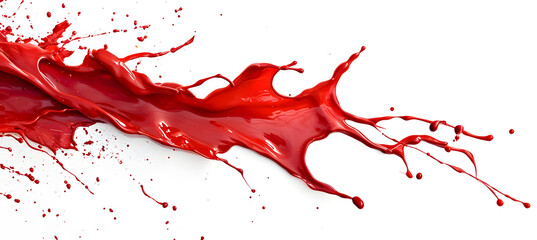 Red paint splash isolated on white background